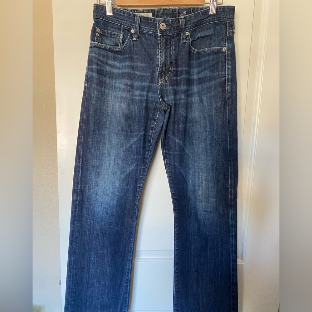 AG Adriano Goldschmied Men’s Straight Jeans - Dark Blue Wash